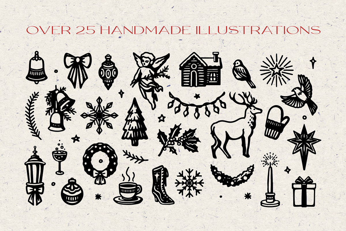 Vintage Holiday Christmas Graphics, a Seasonal Illustration by Eldorado Design Co. (Photo 2 of 6)