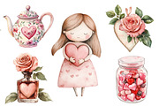 Vintage Valentine Clipart, an Illustration by Design Market (Thumbnail 3 of 5)