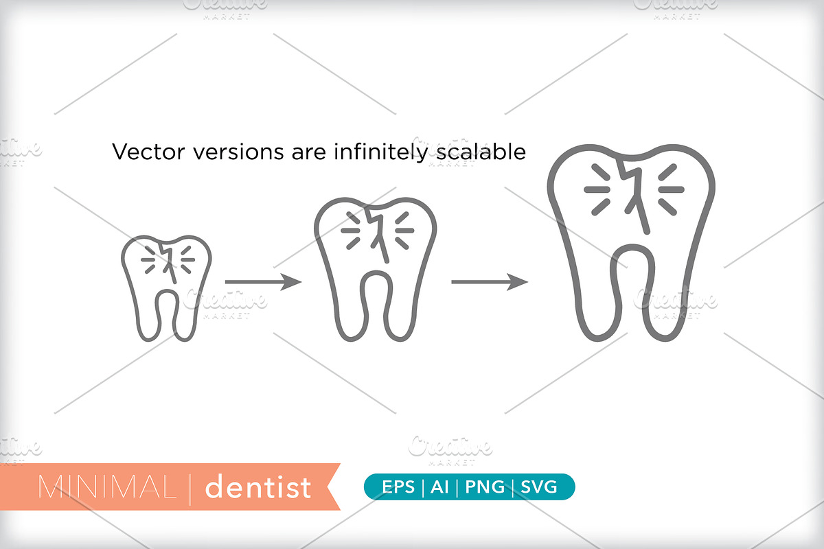 Minimal dentist icons, an Outline Icon by Picture Window (Photo 4 of 5)