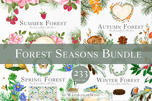 Watercolor Floral All Seasons Bundle