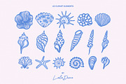 Seashells Clip Art & Patterns, an Object Graphic by Leila Divine (Thumbnail 4 of 13)