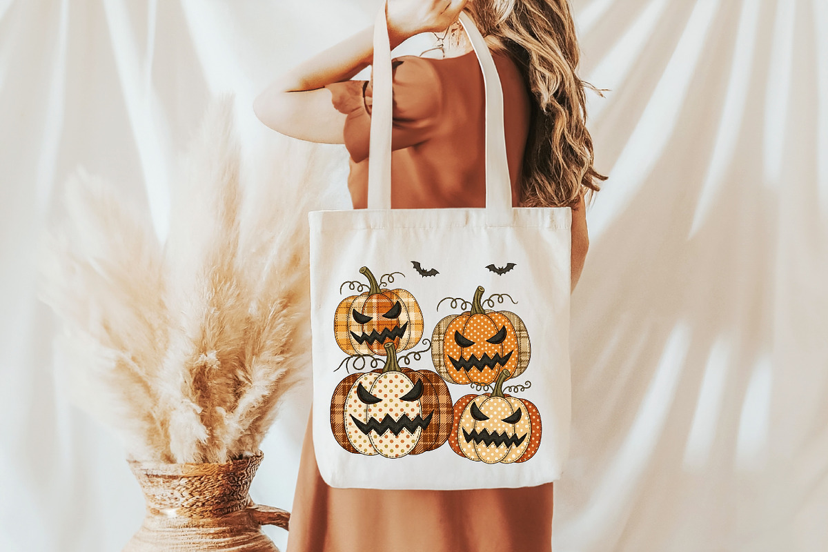 Vintage Patchwork Pumpkin Halloween, an Illustration by Daily.Designs (Photo 3 of 5)