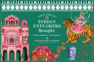 Indian Explorers Elements Bundle, a Decorative Illustration by Artifactory Studios