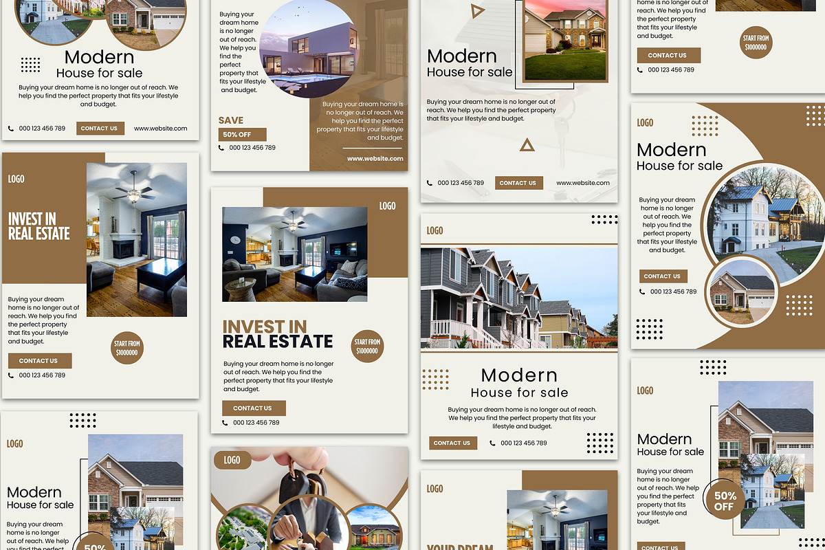Real Estate Instagram Posts Bundle, a Social Media Template by GenesisCreativeCo (Photo 2 of 5)