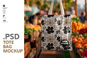 New Harvest Canvas Tote Bag Mockup, a Merchandise Mockup by LESZ Design (Thumbnail 1 of 3)
