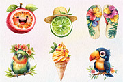 Tropical Clipart Watercolor, Tropica, an Illustration by CreationArt (Thumbnail 2 of 9)