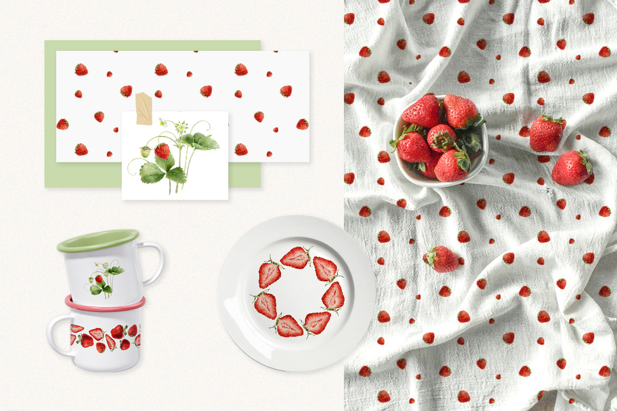 Strawberry watercolor illustrations, a Food Illustration by Fedulova Art (Photo 5 of 17)