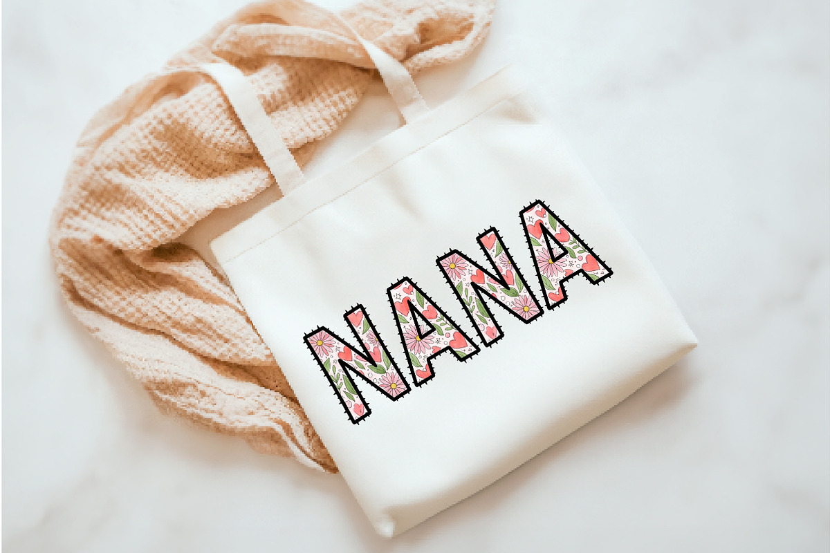 Boho Floral Nana PNG, an Illustration by Watercolor design (Photo 2 of 3)