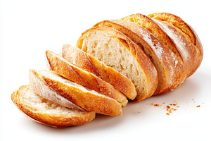 Freshly baked sliced bread loaf, a Food & Drink Photo by AlyaAnd