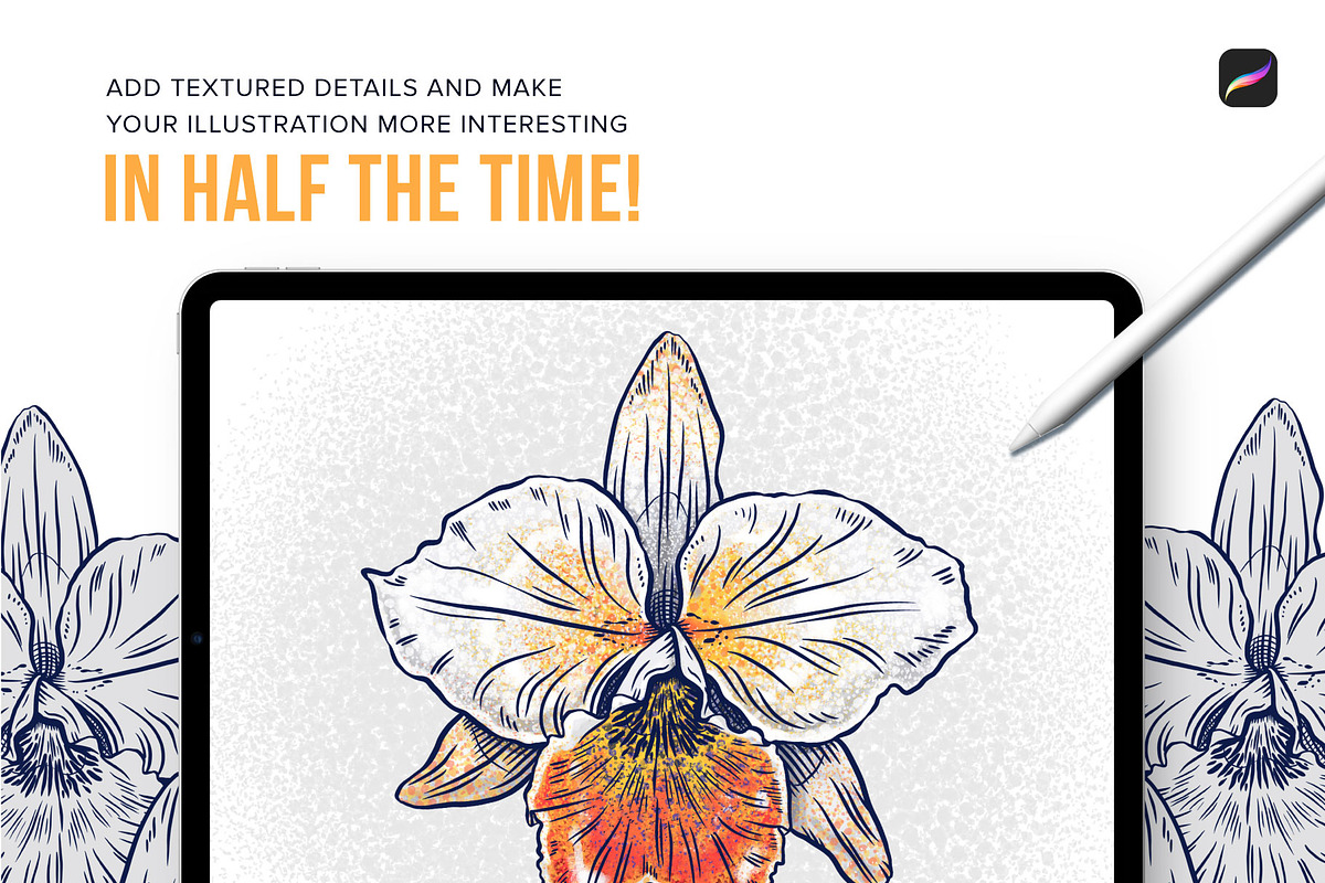 33 Textured Finish Procreate Brushes, a Brush Add-On by Riveros Illustration (Photo 6 of 10)