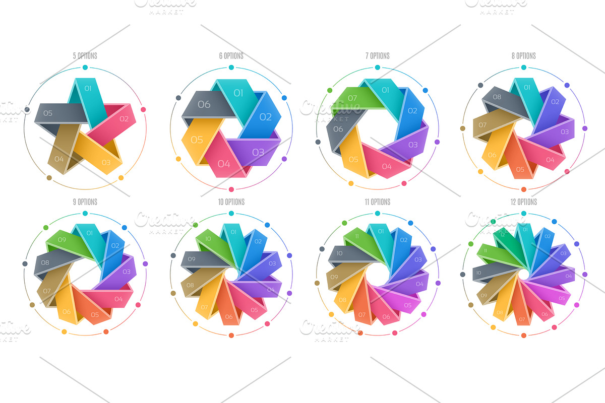 Circular diagram template with 5-12, an Illustration by RevelStockart