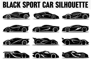 Black Sport Car Silhouette, an Illustration by BIPLOB EXPERT