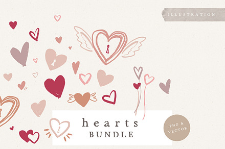 HEART / hand drawn png & vector