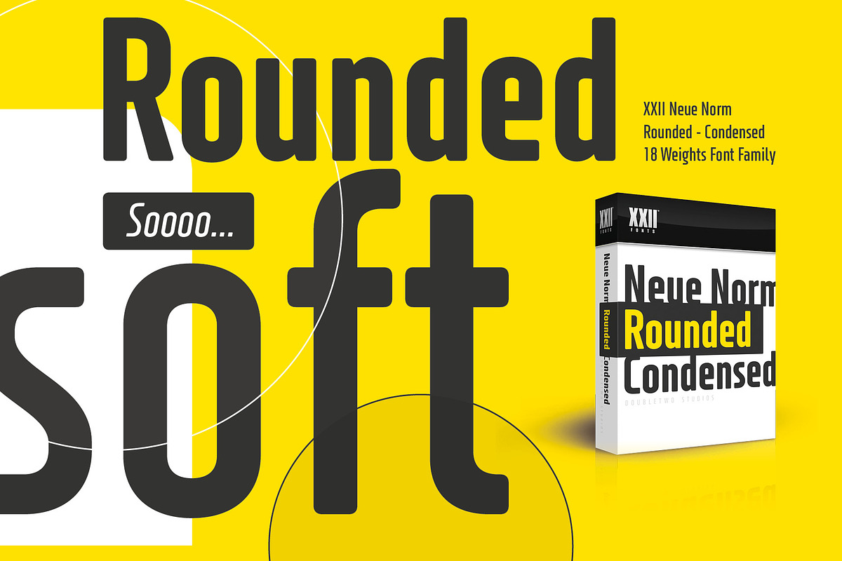 XXII Neue Norm Rounded Cnd, a Sans Serif Font by Doubletwo Studios (Photo 9 of 9)