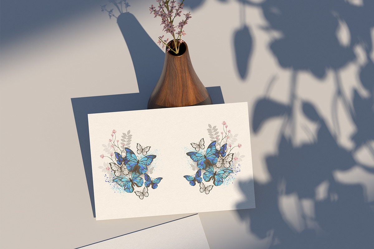 Twigs and blue butterflies, a Decorative Illustration by blackmoon9 (Photo 2 of 3)