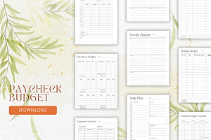 Paycheck Budget Planner Canva PDF