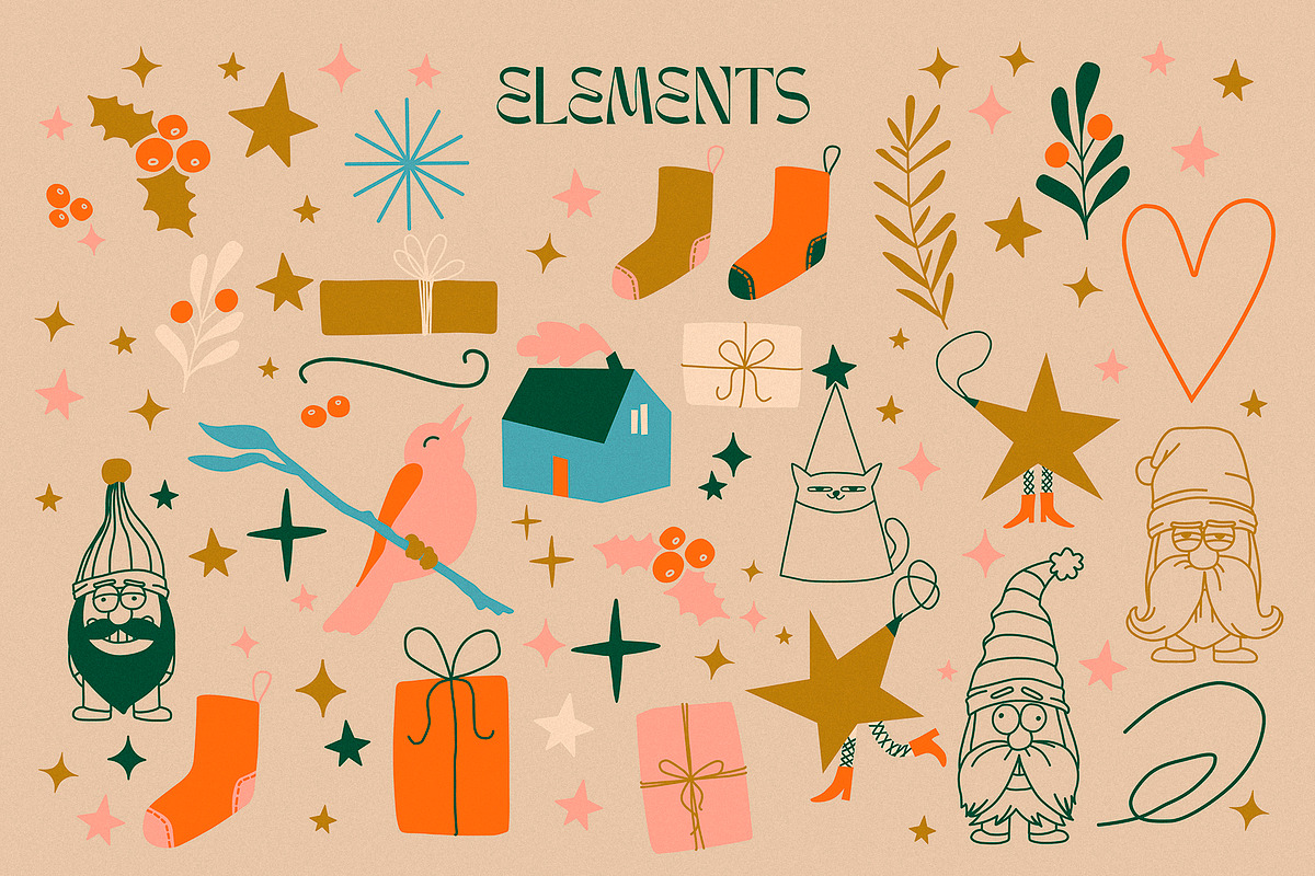 Modern Christmas Bundle, an Animal Illustration by Anastasia Cuza (Photo 5 of 7)