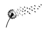 Dandelion Blow Silhouette Bundle, an Illustration by yasushie (Thumbnail 12 of 31)