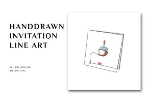 Line Art Invitation Illustration, a Decorative Illustration by Brand_Hero