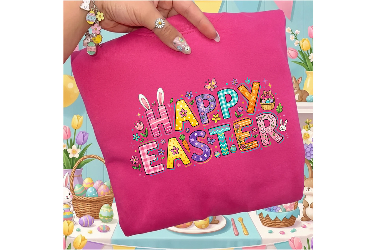 Happy Easter PNG, Easter Bunny Shirt, an Illustration by Designking (Photo 4 of 6)