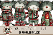 Whimsical Christmas Cats Clipart, an Illustration by DreamArtGraphic (Thumbnail 1 of 4)