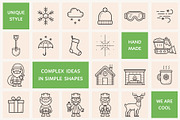 Winter and Christmas Outline Icons, an Outline Icon by Sargatal (Thumbnail 2 of 4)