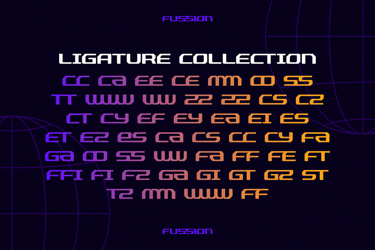 Fussion - Techno Ligature, a Sans Serif Font by Variatype (Photo 10 of 11)