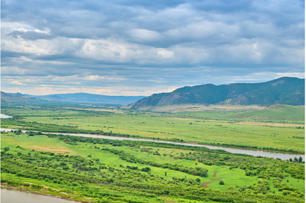 View of the Selenga River from Mount, an Architecture Photo by PhotoXab