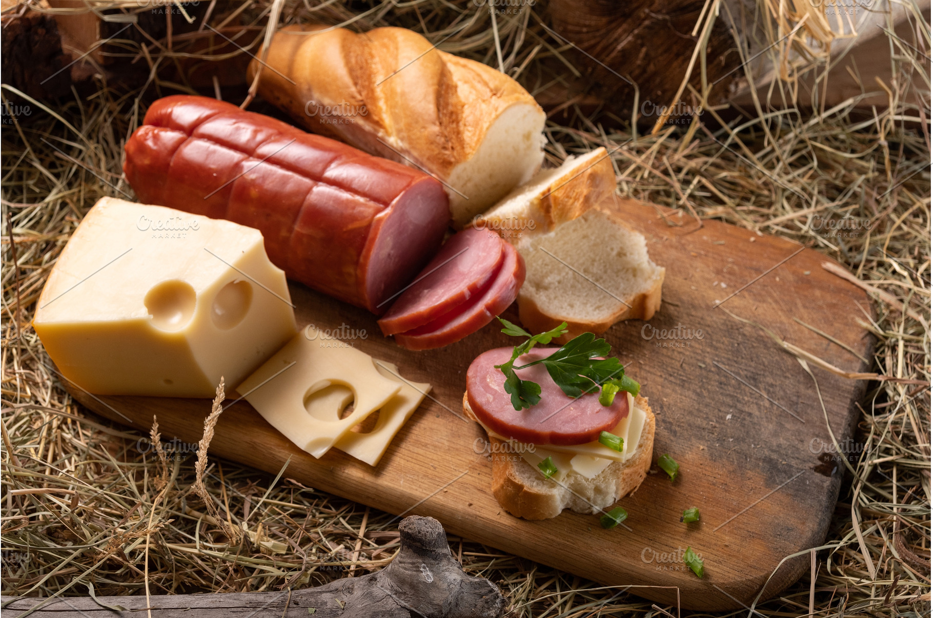 Sandwich with cheese and sausage, a Food & Drink Photo by Stockphoto by vzwer