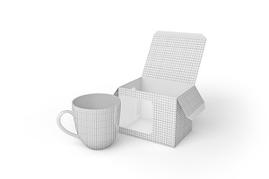 Mug Box Mockup, a Cups & Container Mockup by Qaleb Studio