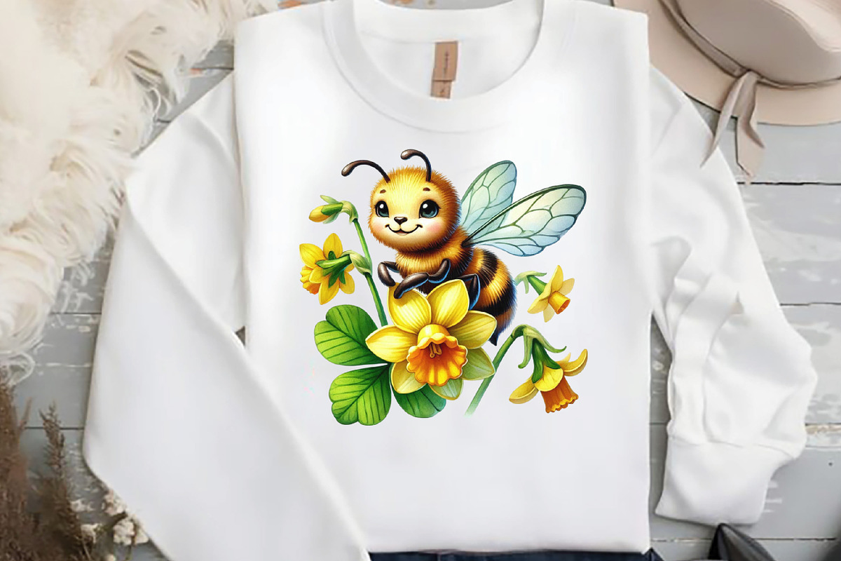 St Patrick’s Day Beautiful Bee  Clip, an Illustration by DreamCafeArt (Photo 4 of 4)