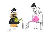 People watering plants set, a Person Illustration by Anastasy_helter (Thumbnail 4 of 7)