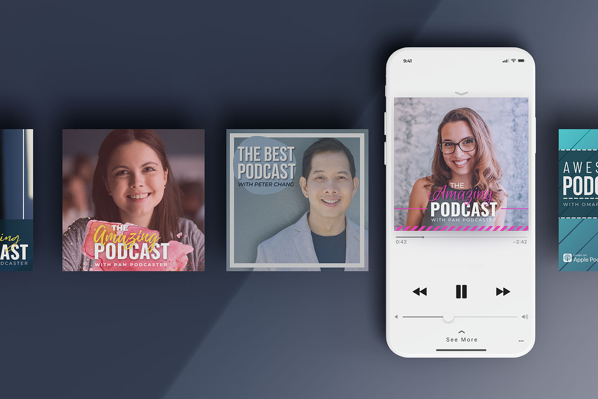 Canva Podcast Cover Kit 1, a Social Media Template by Mike Brennan Art & Design (Photo 2 of 2)