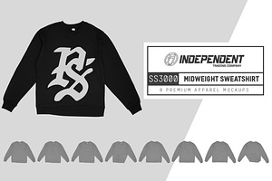 Independent SS3000 Crew Sweatshirt, a Shirt Mockup by Pixel Sauce™