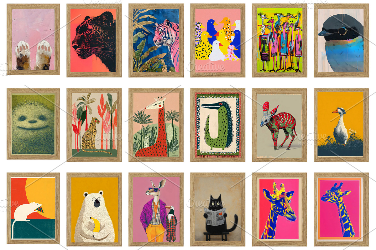 Animal Wall Art Bundle,Animal Prints, an Animal Photo by Chipshpow Graphics (Photo 2 of 11)