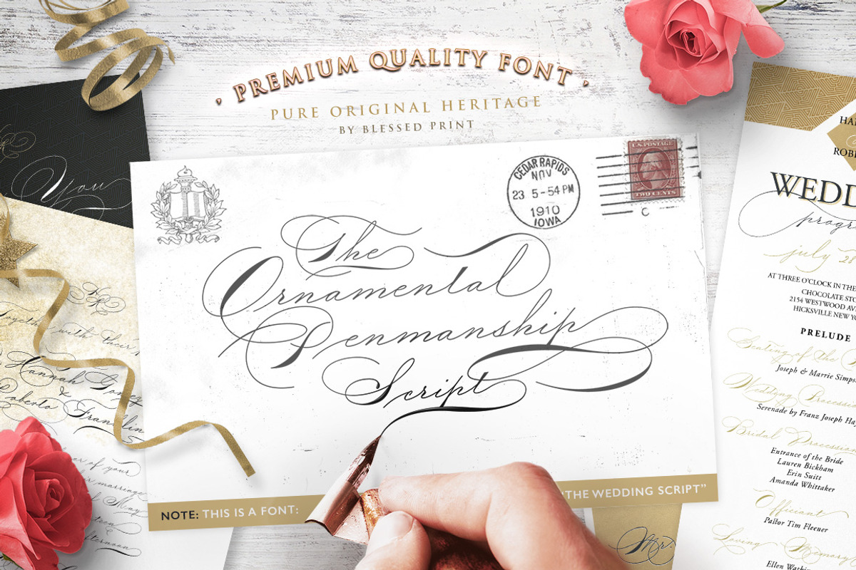 The Wedding Script & Invitation set, a Script Font by Blessed Print (Photo 9 of 11)