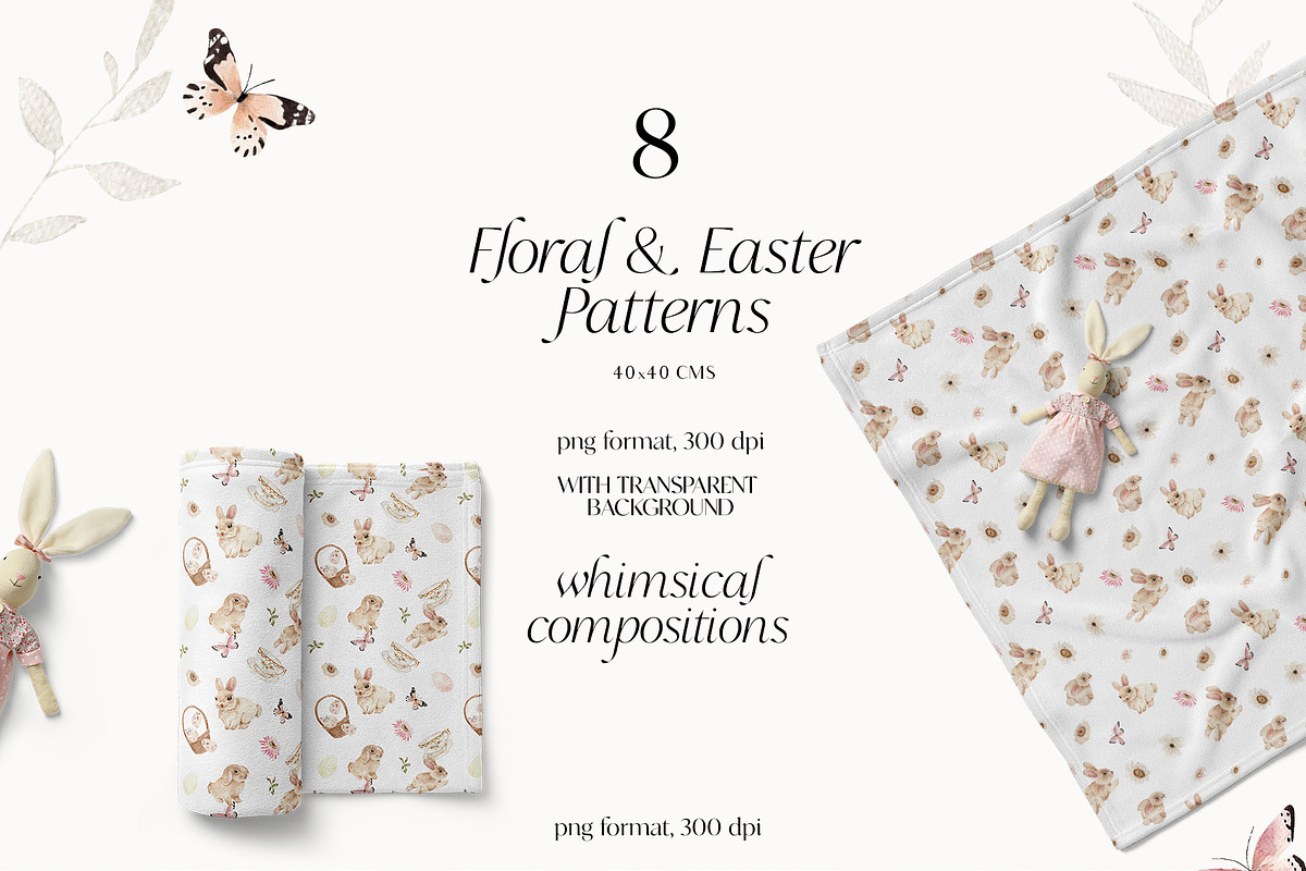 Watercolor wildflowers & Bunnies Set, a Graphic by Grace Noboa Illustrations (Photo 4 of 14)