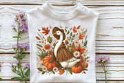 Halloween Silly Goose Floral Boho, an Illustration by CraftArtStudio (Thumbnail 2 of 4)
