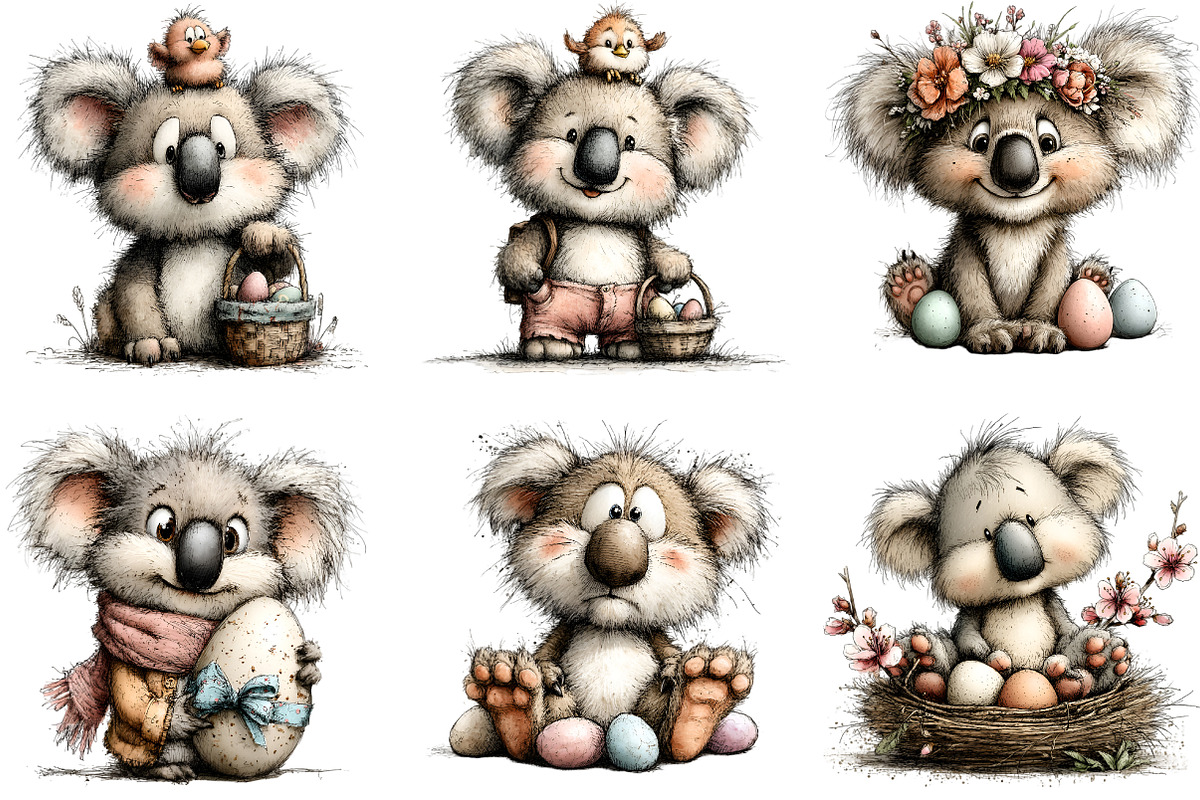 Whimsical Easter Koala Clipart, an Illustration by Sublimation Artist (Photo 4 of 7)