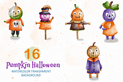 Halloween Pumpkin Charecter, a Decorative Illustration by Apixsala (Thumbnail 5 of 15)