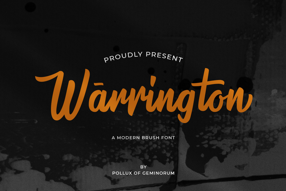 Warrington, a Script Font by Pollux of Geminorum (Photo 1 of 12)