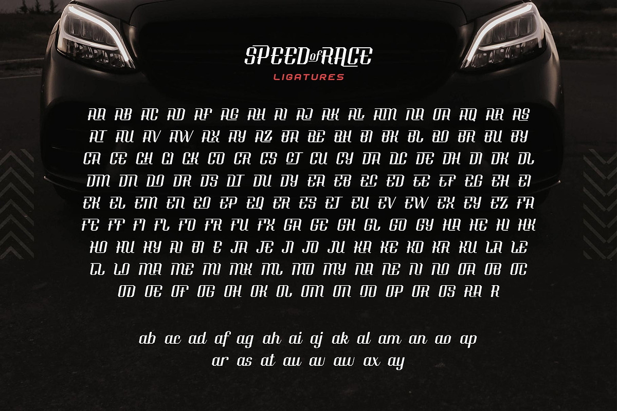 Speed of Race Typeface, a Script Font by alit design