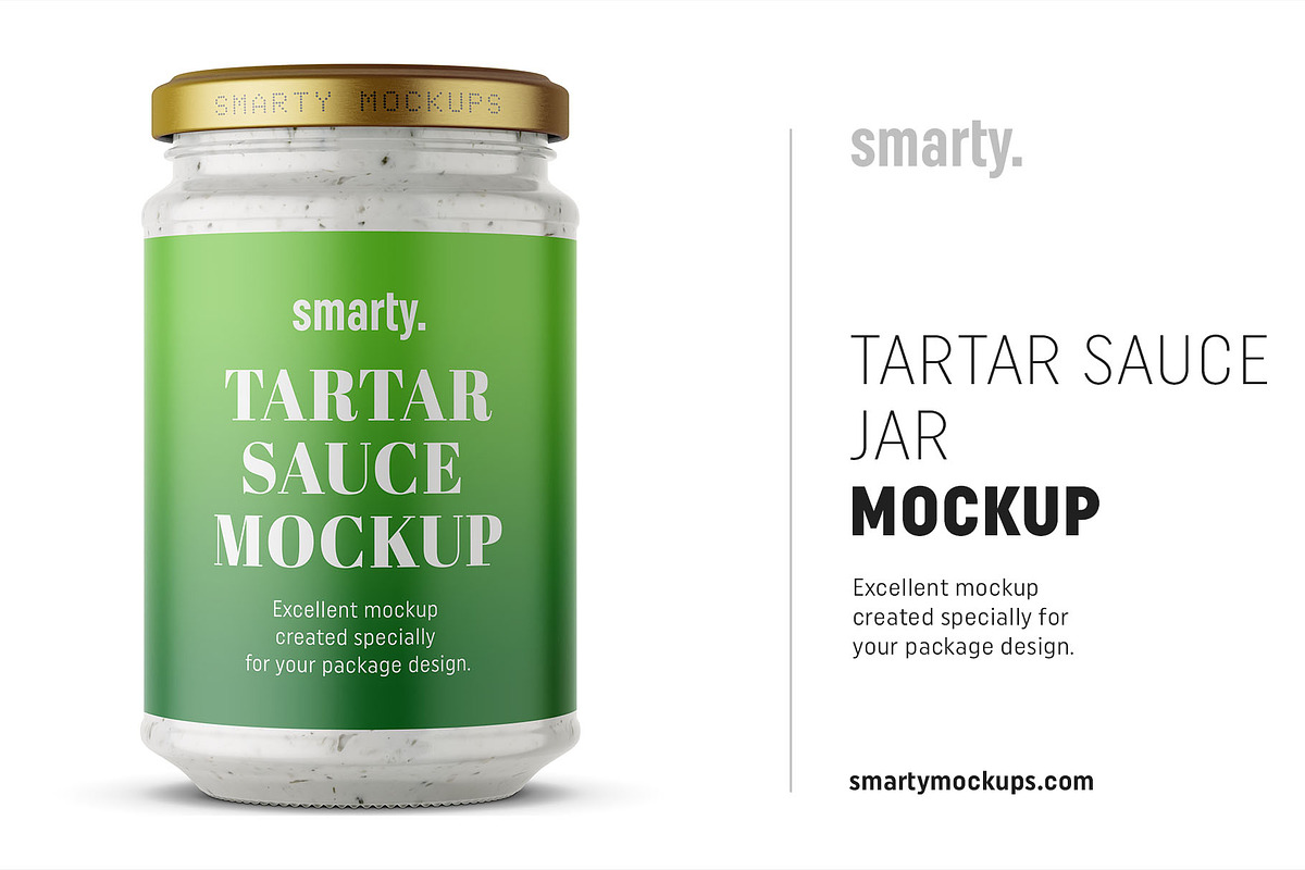 Tartar sauce jar mockup, a Packaging Mockup by Smarty Mockups (Photo 1 of 5)