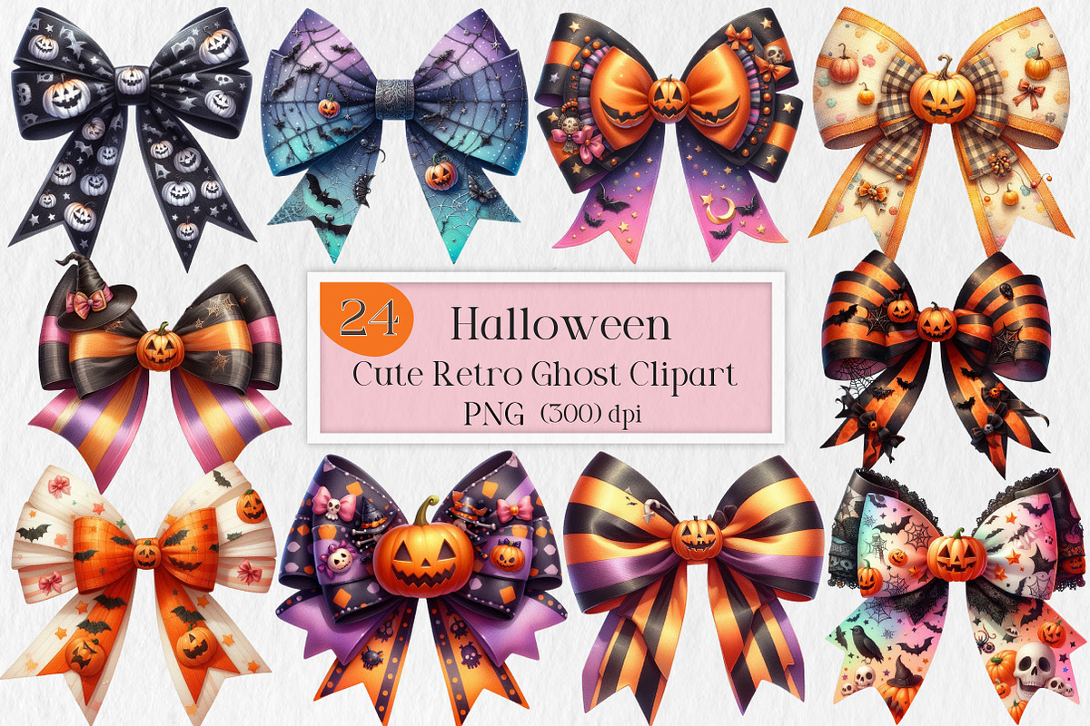 Watercolor Halloween Coquette Bows, an Illustration by Creative Art (Photo 1 of 4)