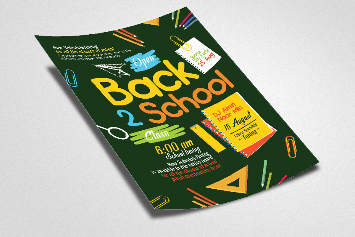 Back to School Flyer Template, a Flyer Template by Psd Templates (Photo 2 of 2)