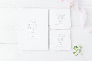 Wedding cards mockup, PSD+JPG, an Invitation Template by Kate Roubin
