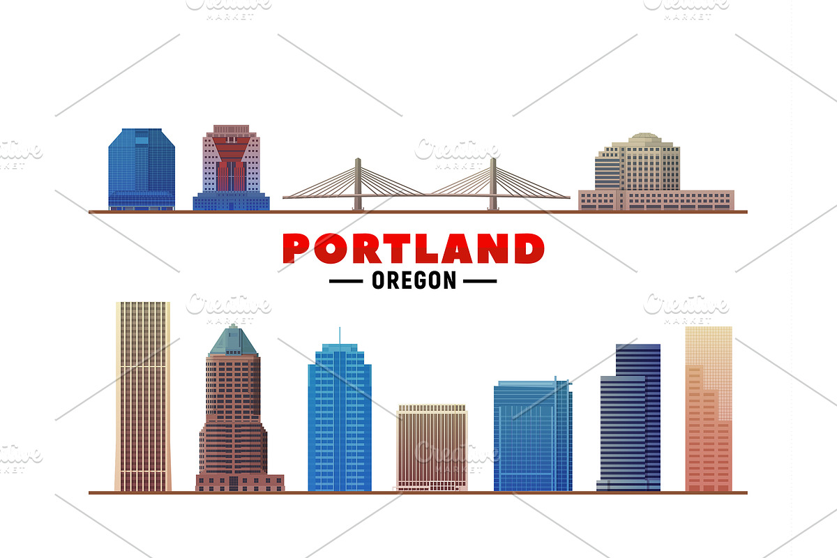 Portland Oregon skyline illustration, an Illustration by Sky and glass (Photo 6 of 7)