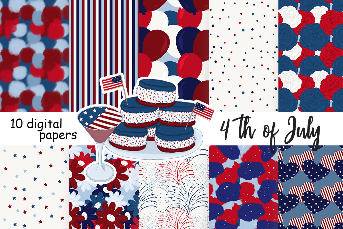 4th of July Dark Pattern, a Pattern Graphic by GlamArtZhanna