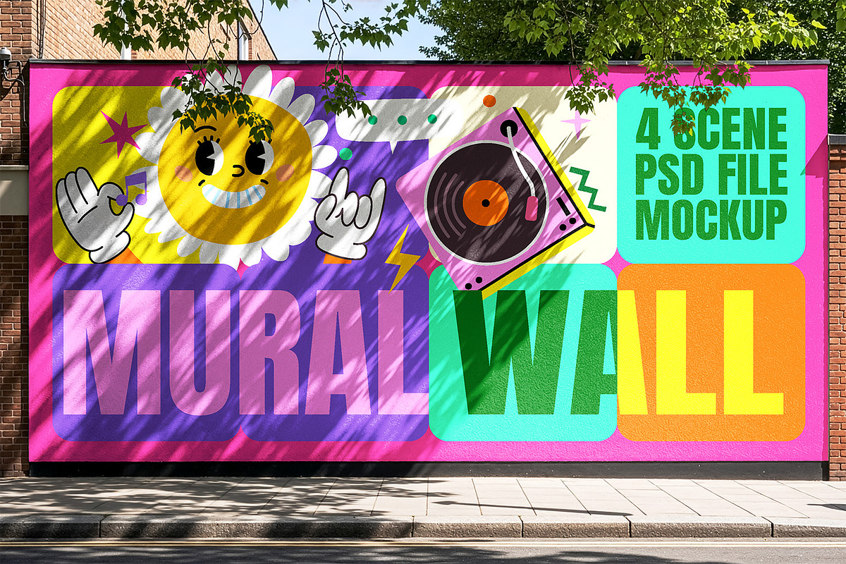 Mural Wall Mockup, an Advertising Mockup by Nathatype (Photo 8 of 9)