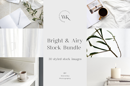 Bright & Airy Stock Photo Bundle, a Photo by Weronika Photography